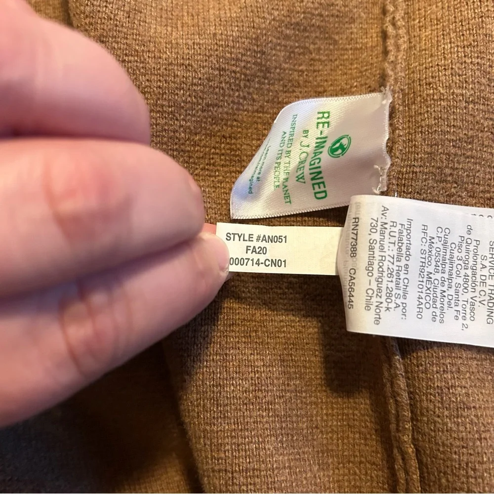 J Crew Women Juliette Collarless Open Cardigan/Blazer COFFEE BROWN Size LG - Picture 6 of 6